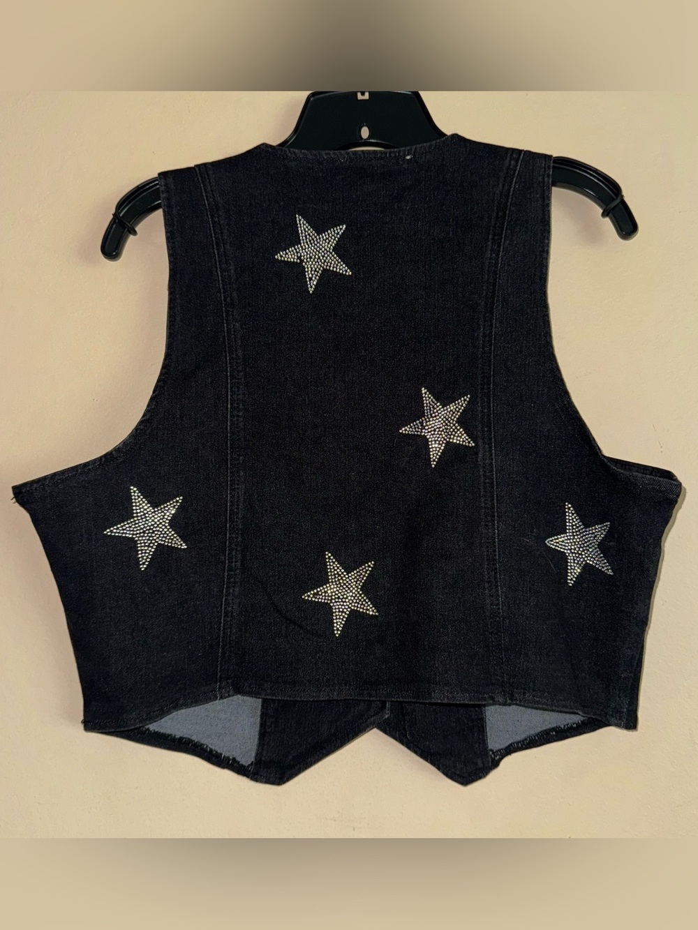 Charlotte Russe Rhinestone Star Accent Cropped Vest Western Nashville Size XL - Picture 6 of 7